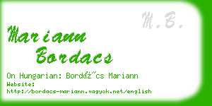 mariann bordacs business card